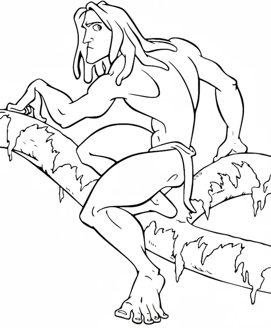 coloriage Tarzan pour enfants à imprimer
