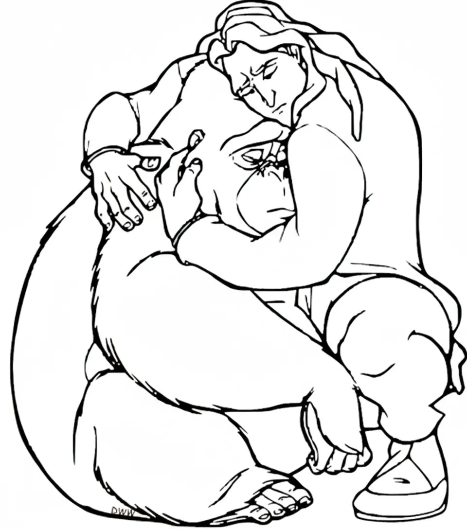 coloriage Tarzan pour enfants a imprimer