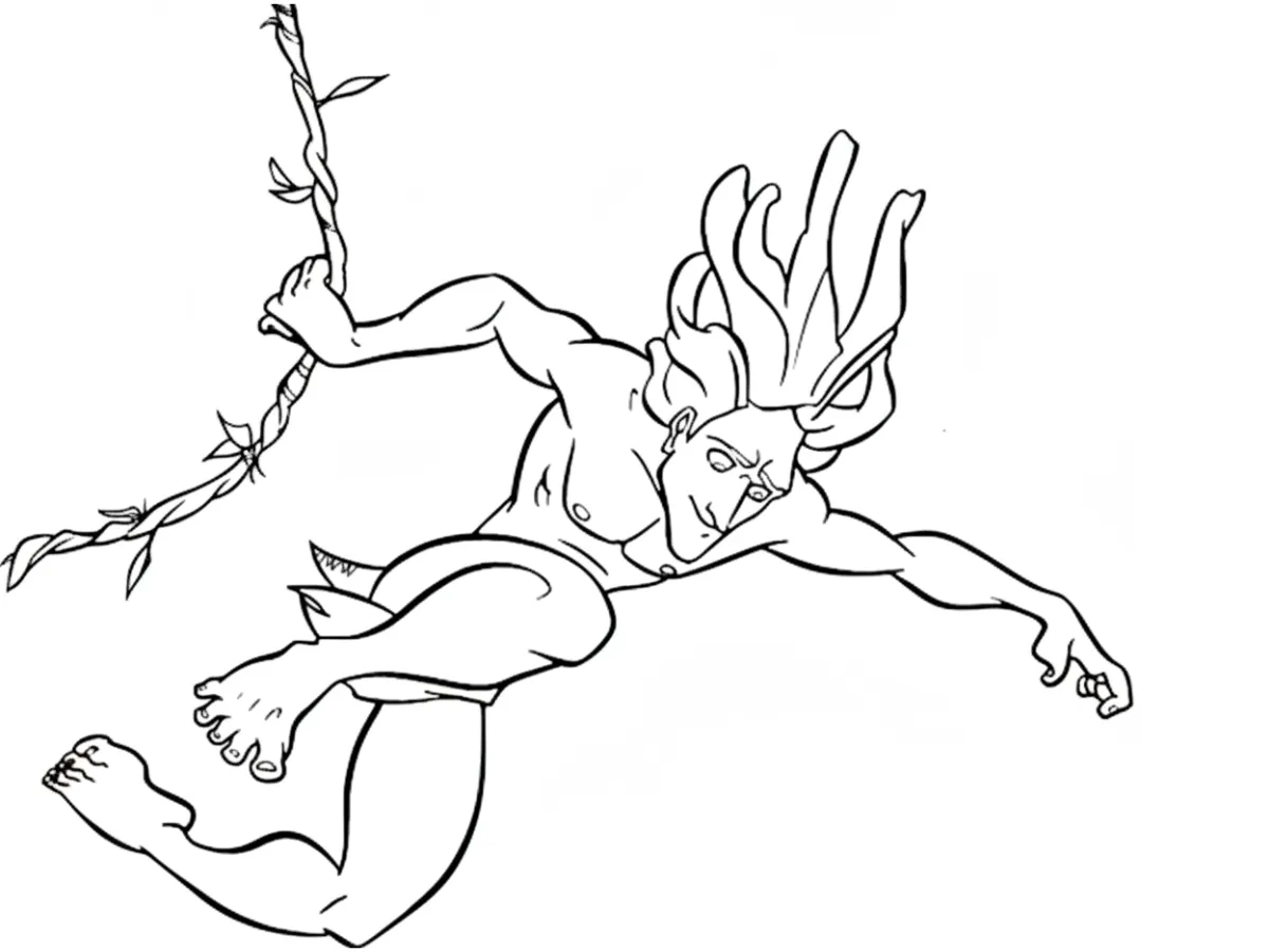 coloriage Tarzan à imprimer pdf gratuit