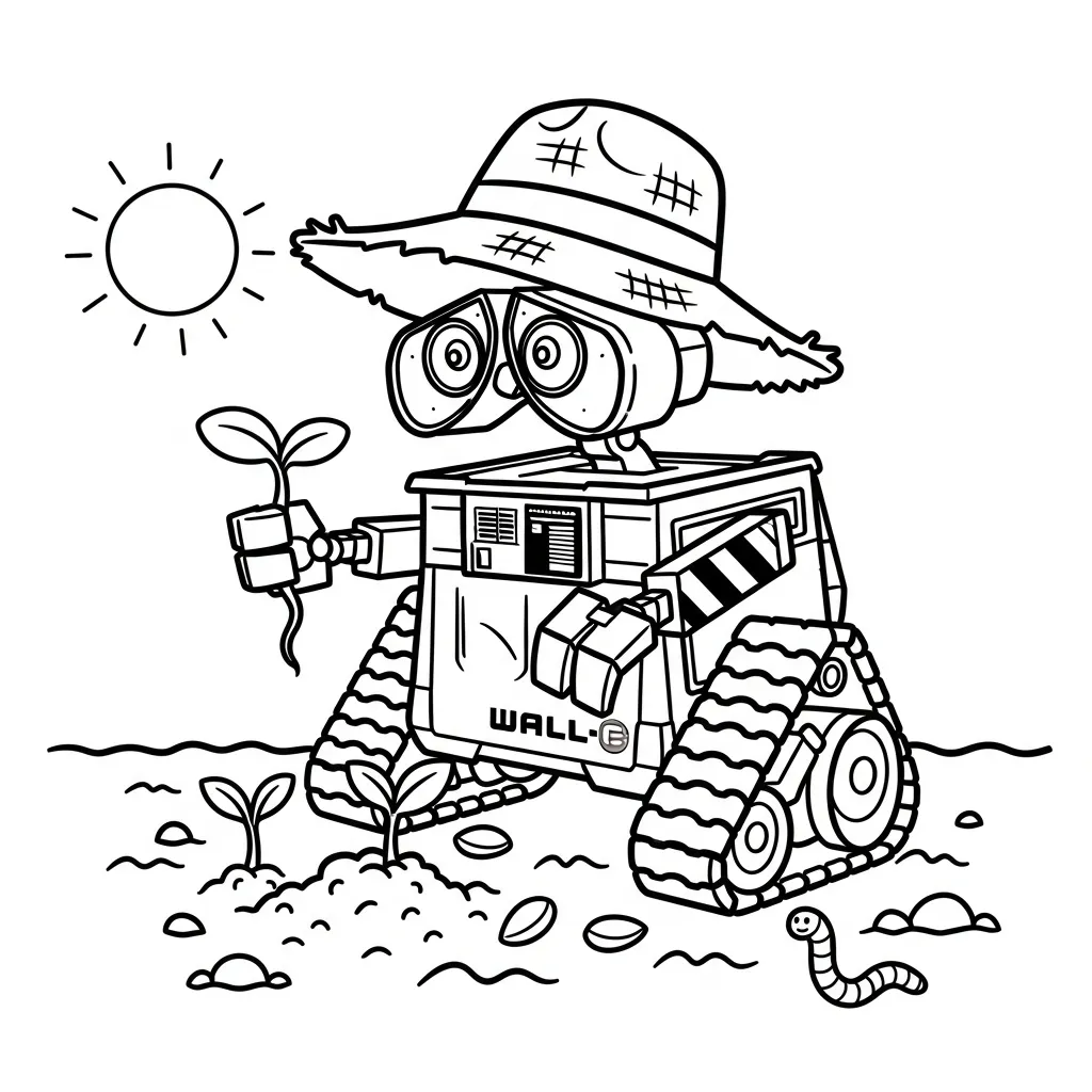 télécharger coloriage Wall E gratuit