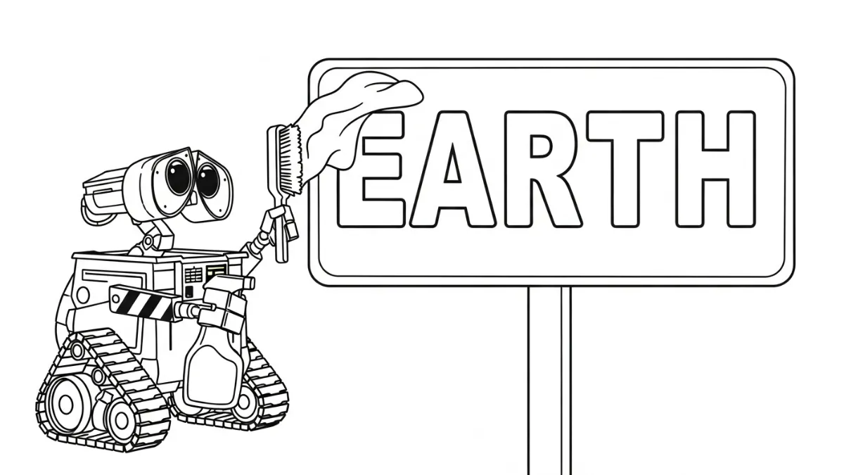 image pour coloriage Wall E enfant