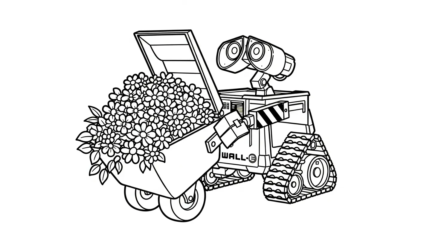coloriage Wall E à imprimer kawaii