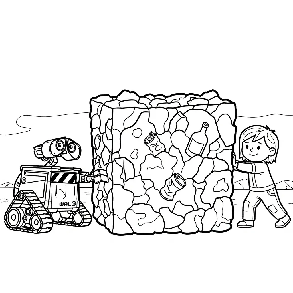 coloriage Wall E pour enfant de 2 ans