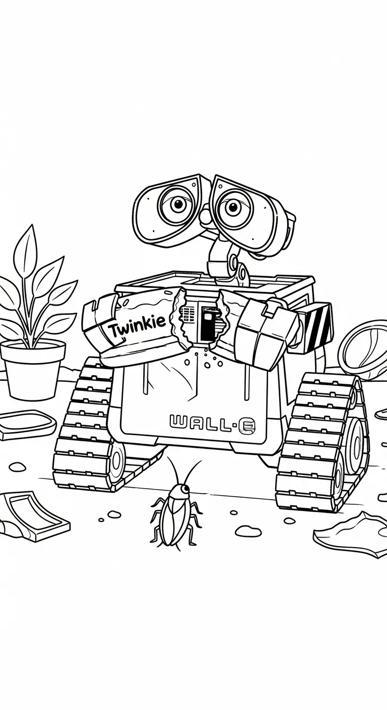 coloriage Wall E à imprimer pour enfant de 8 ans