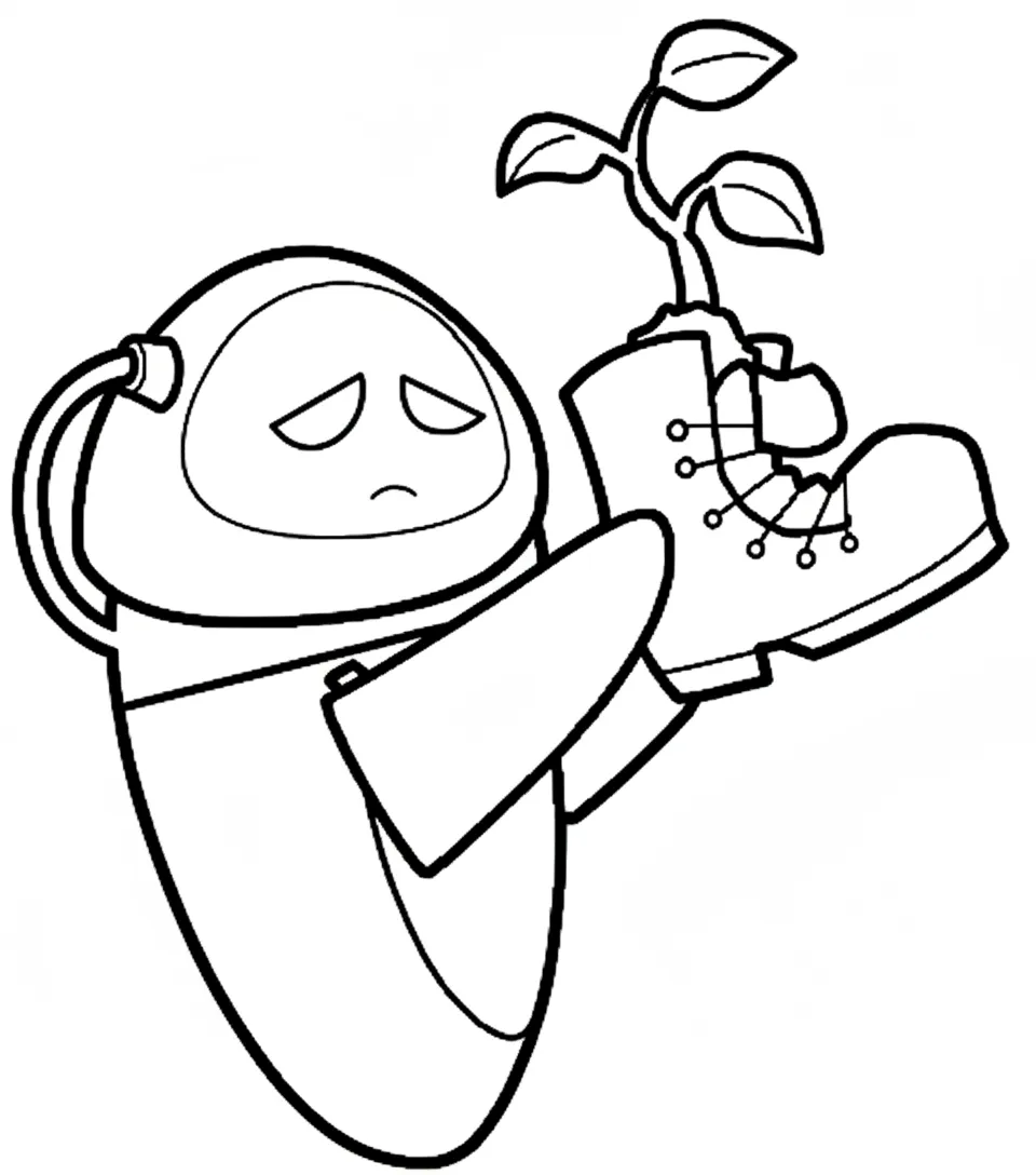 coloriage Wall E pour enfant a imprimer gratuit