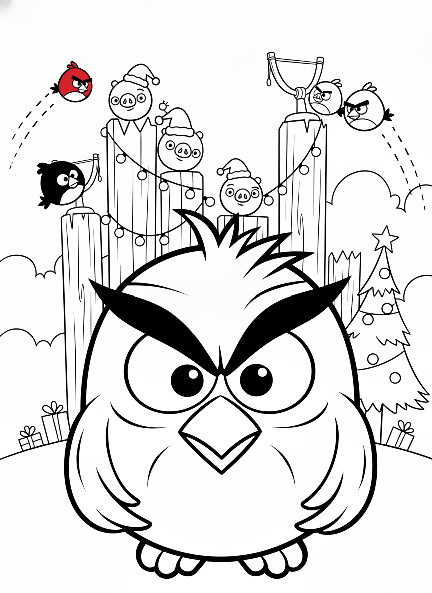 image pour coloriage Angry Birds enfant