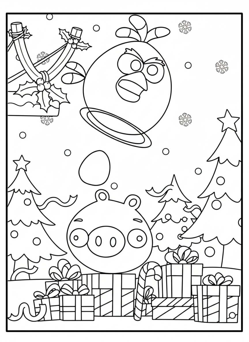 coloriage Angry Birds pour enfant de 4 ans