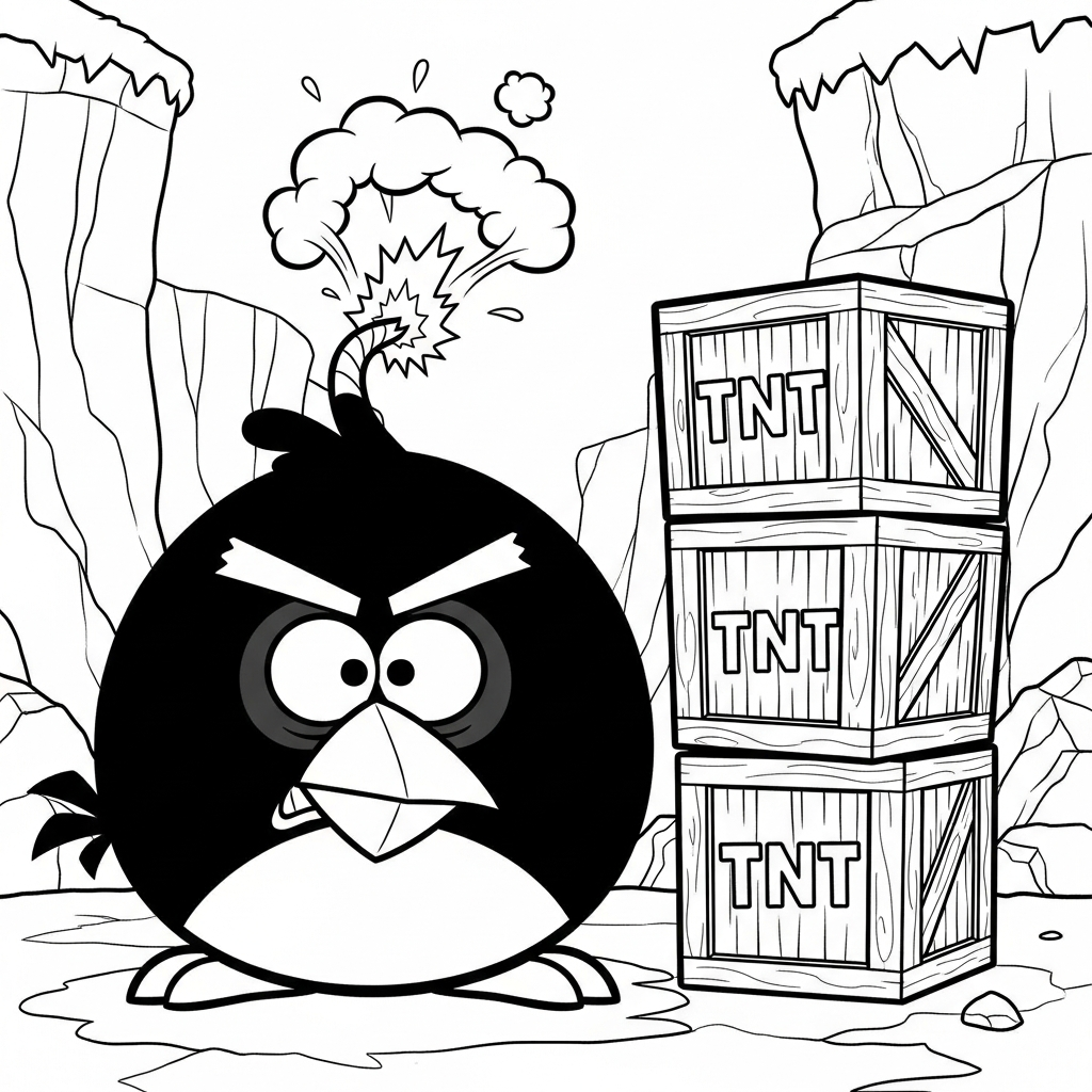 coloriage Angry Birds pour enfants a imprimer 3