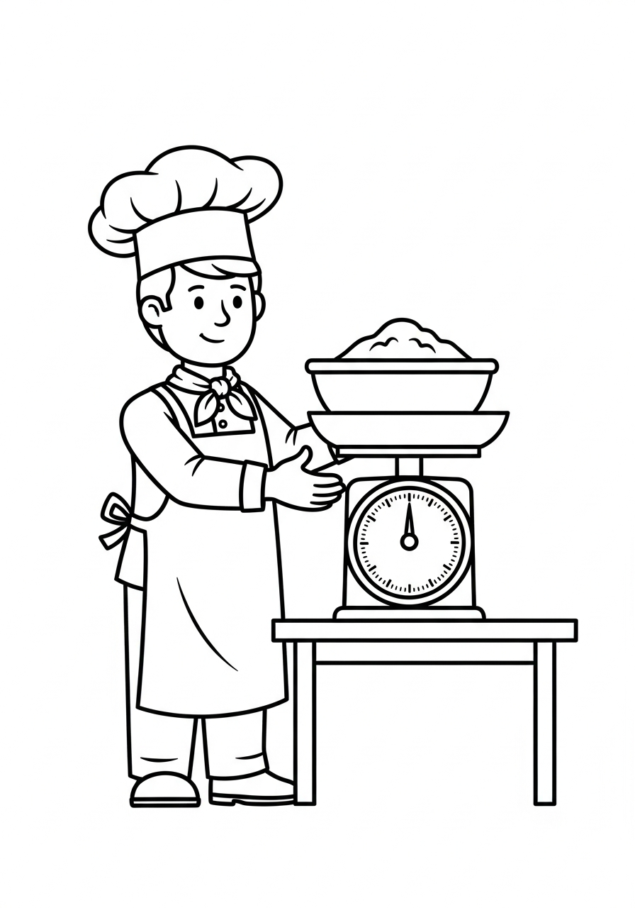 Målarbild för kock uppdaterad för utskrift i A4-format
