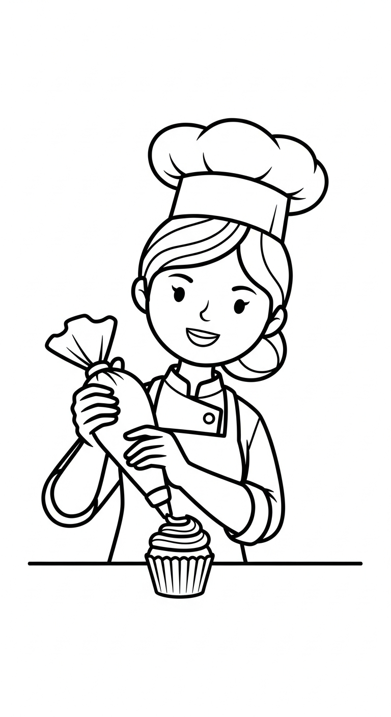 Målarbild för kock uppdaterad för utskrift gratis i PDF-format