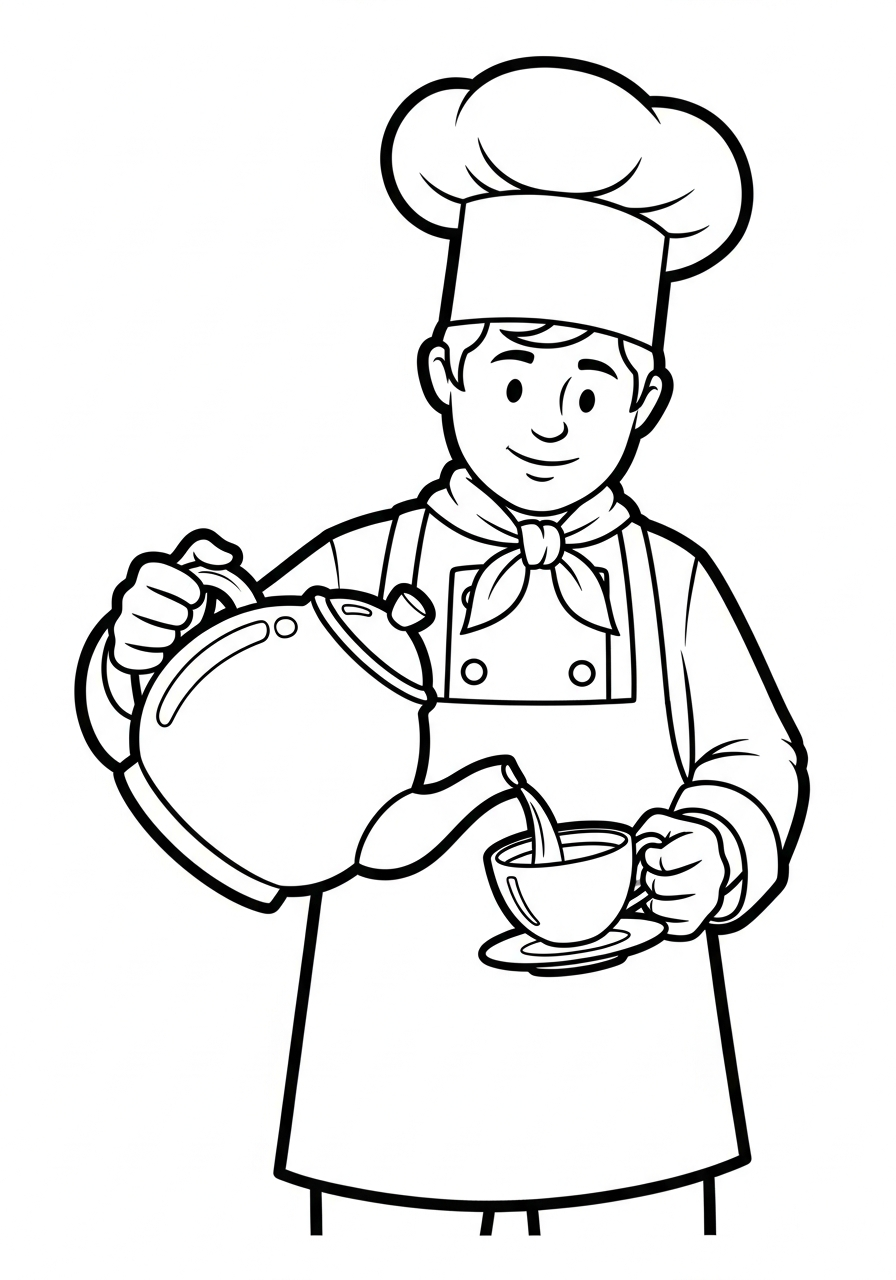 Gratis utskrivbar målarbild om kock (uppdaterad)