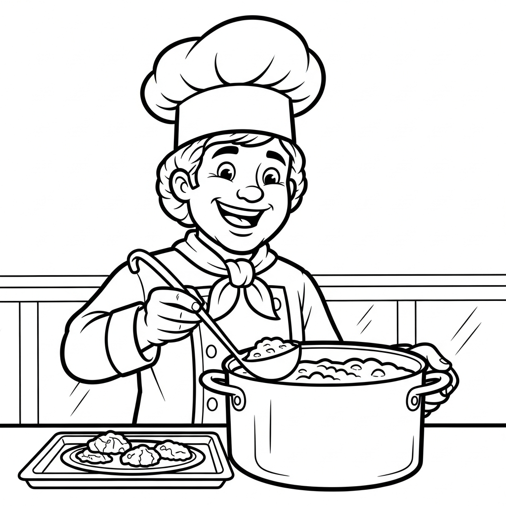 Kock målarbild uppdaterad och utskrivbar utklippsbild