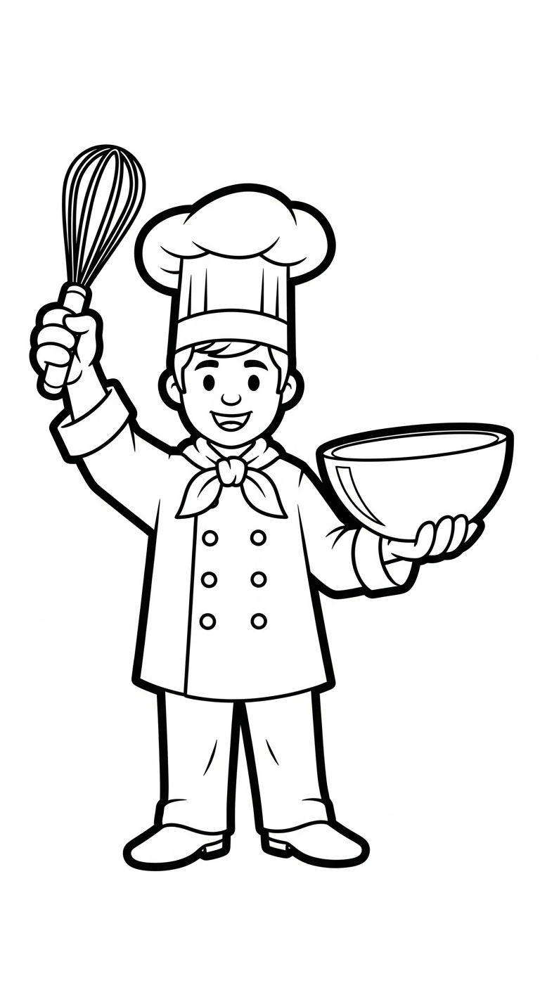 Uppdaterad målarbild för kock att skriva ut för barn