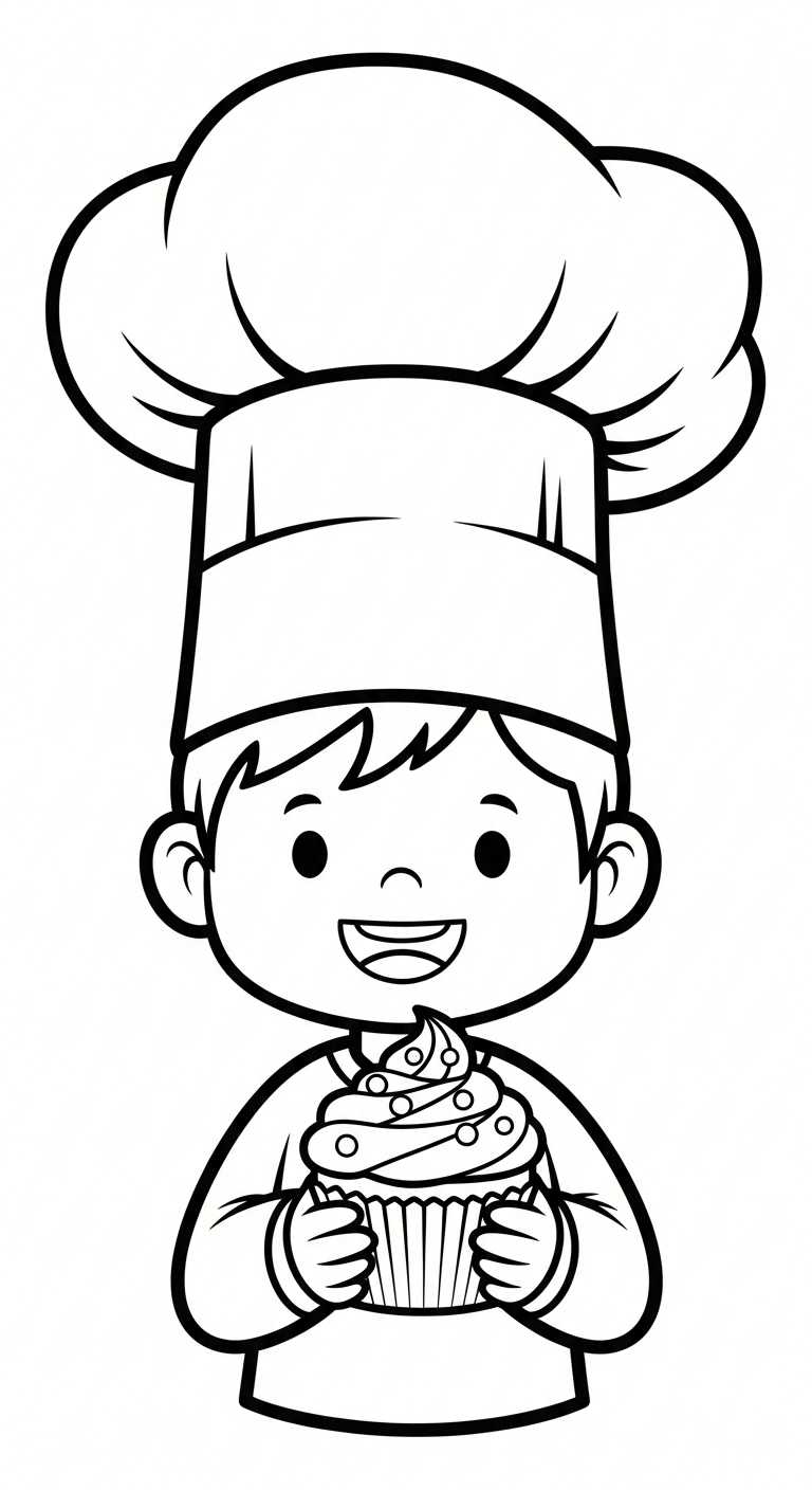 Uppdaterad målarbild med kock för barn att ladda ner 1