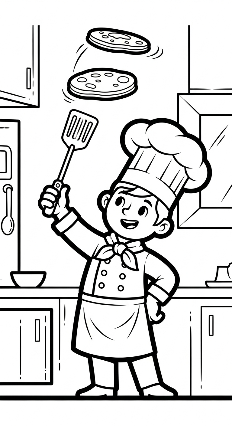 Utskrivbar målarbild för kock (uppdaterad 1)