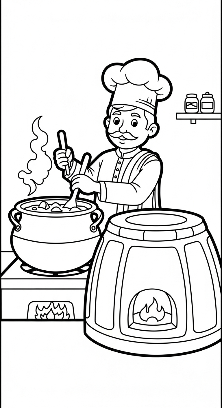 Utskrivbar målarbild för kock (uppdaterad 2)