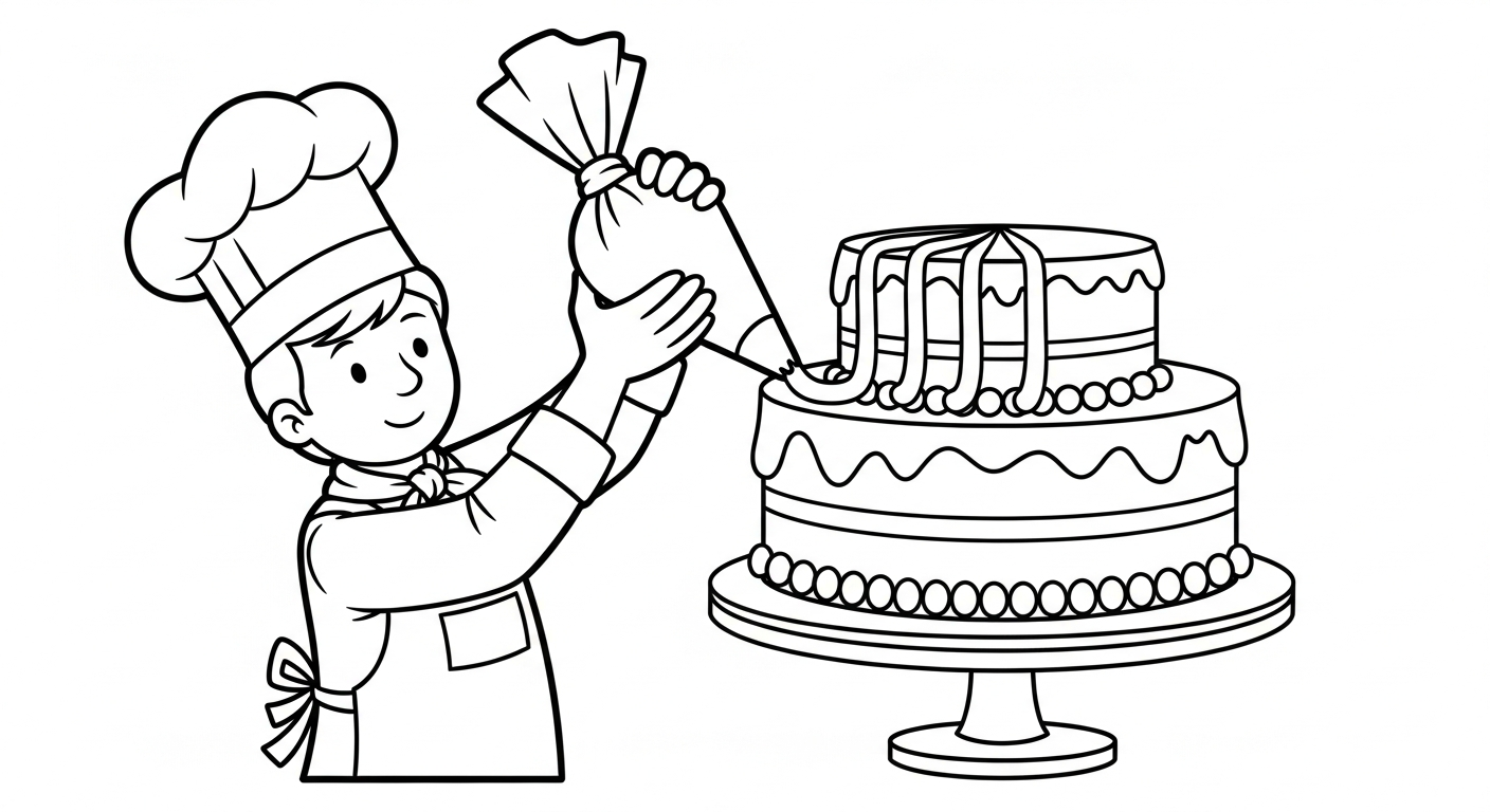 Uppdaterad målarbild med kock för barn att ladda ner 2