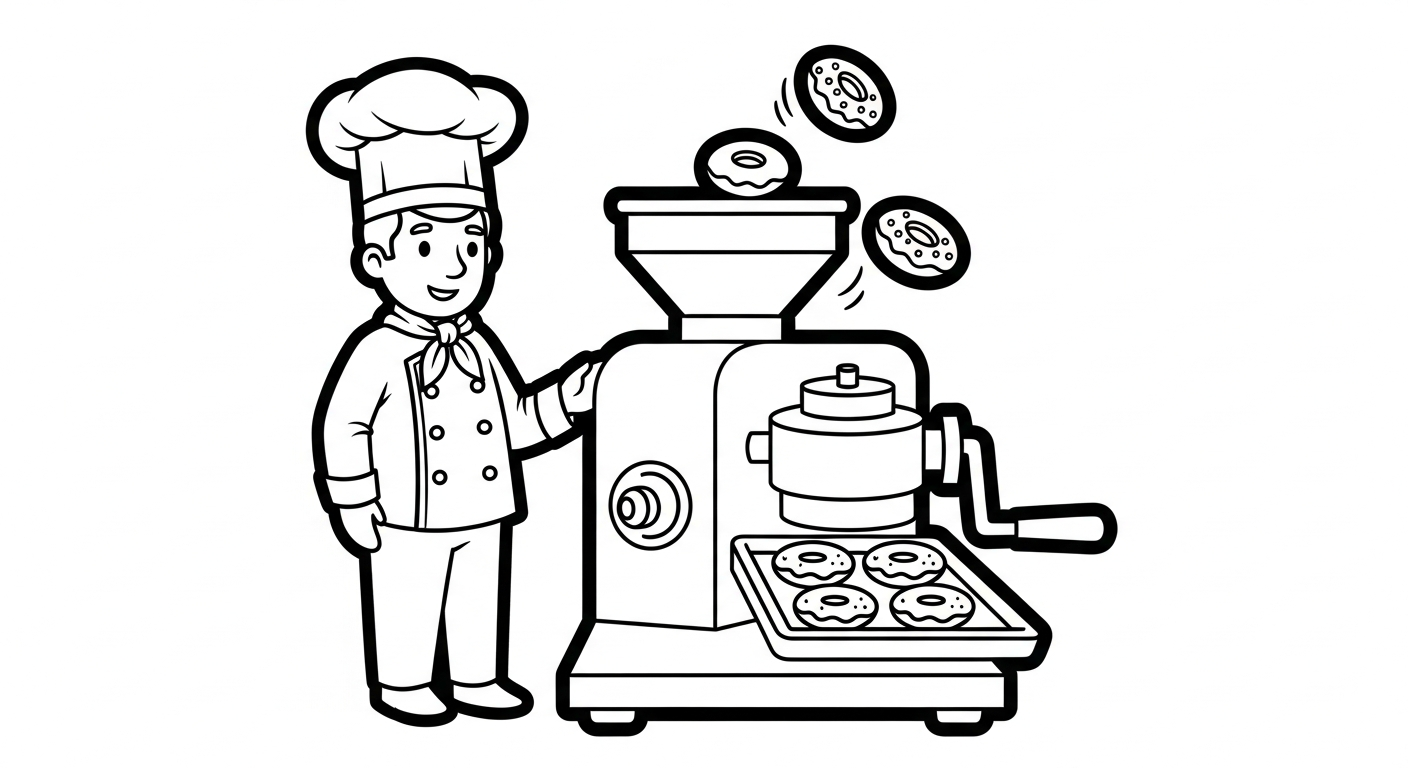 Uppdaterad målarbild med kock för utskrift för ett 4-årigt barn 1