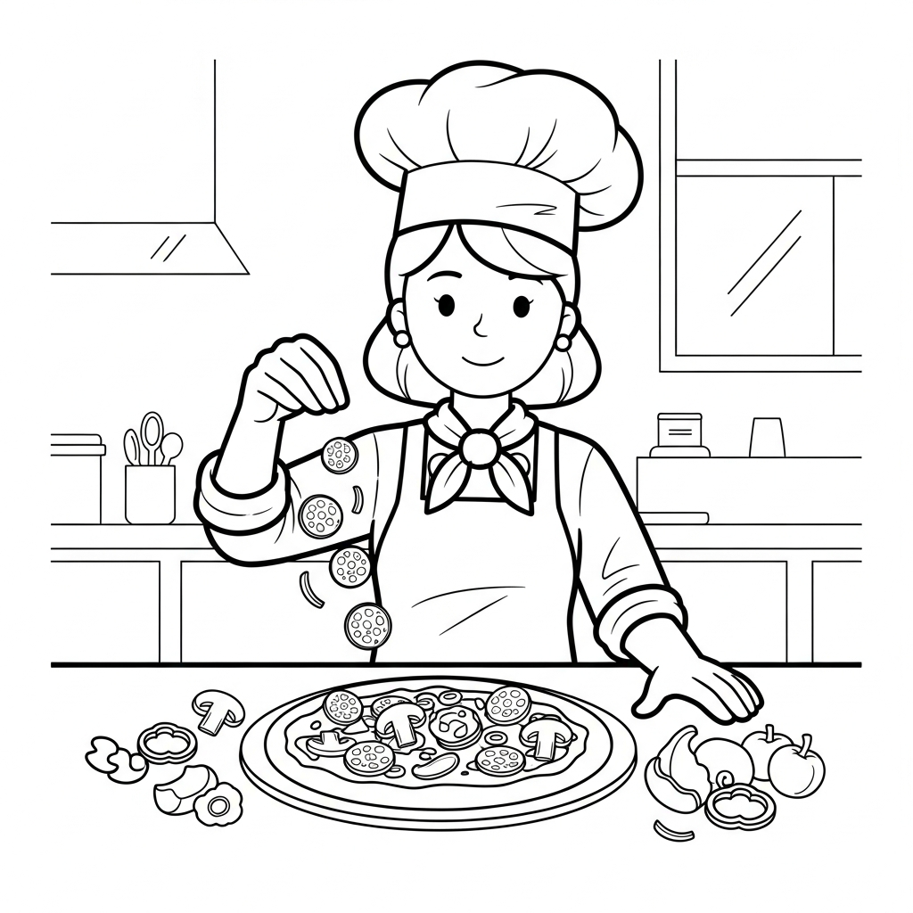 Kock målarbild uppdaterad och utskrivbar teckning