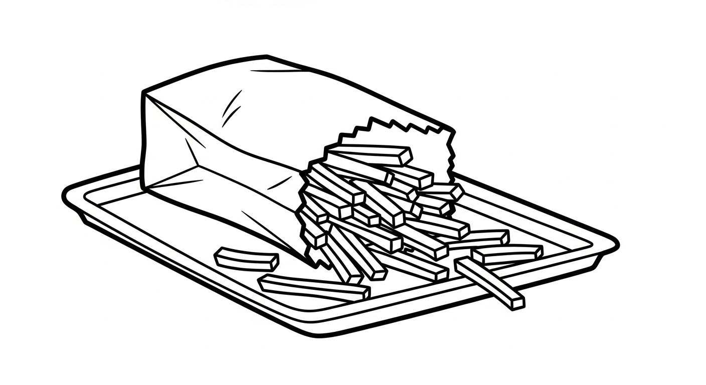 coloriage Frites updated et decoupage