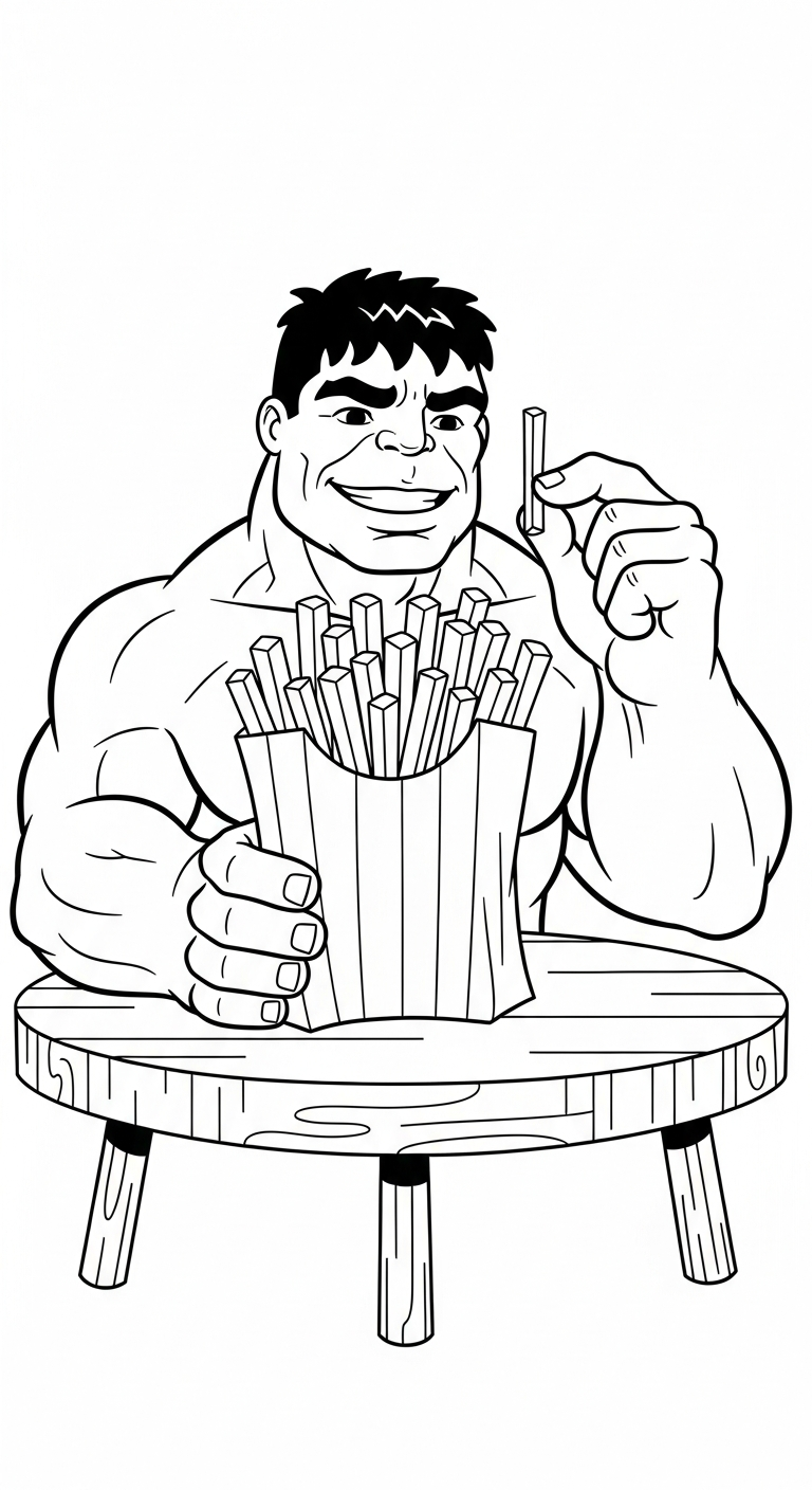 coloriage Frites updated à imprimer pdf gratuit