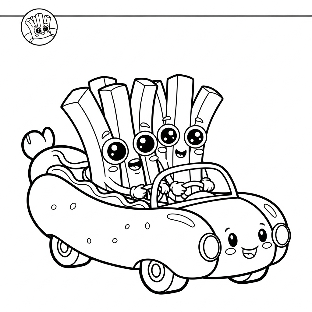coloriage Frites updated à imprimer pour enfant de 3 ans