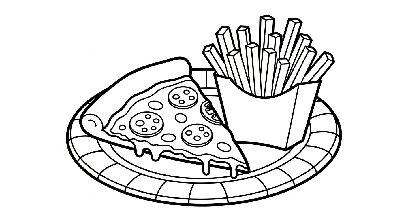 coloriage Frites updated et decoupage 3