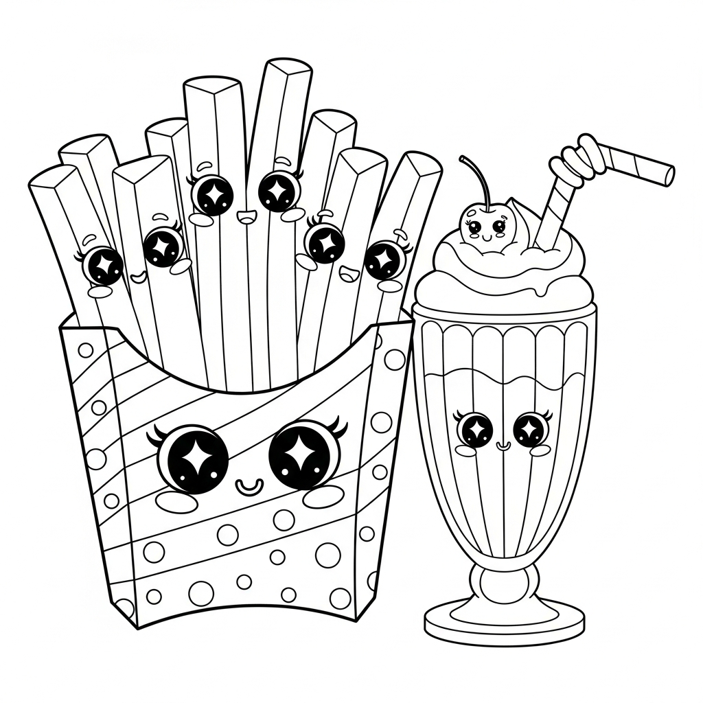 coloriage Frites updated gratuit pour enfants 1