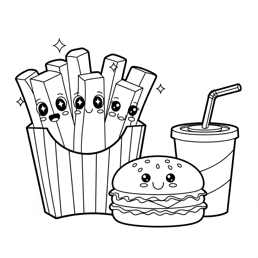 coloriage Frites updated pour enfant de 8 ans 2