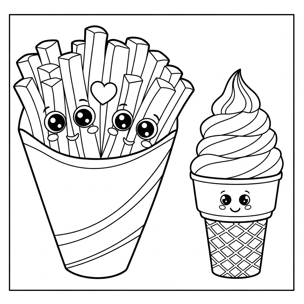 coloriage Frites updated pour enfant de à imprimer
