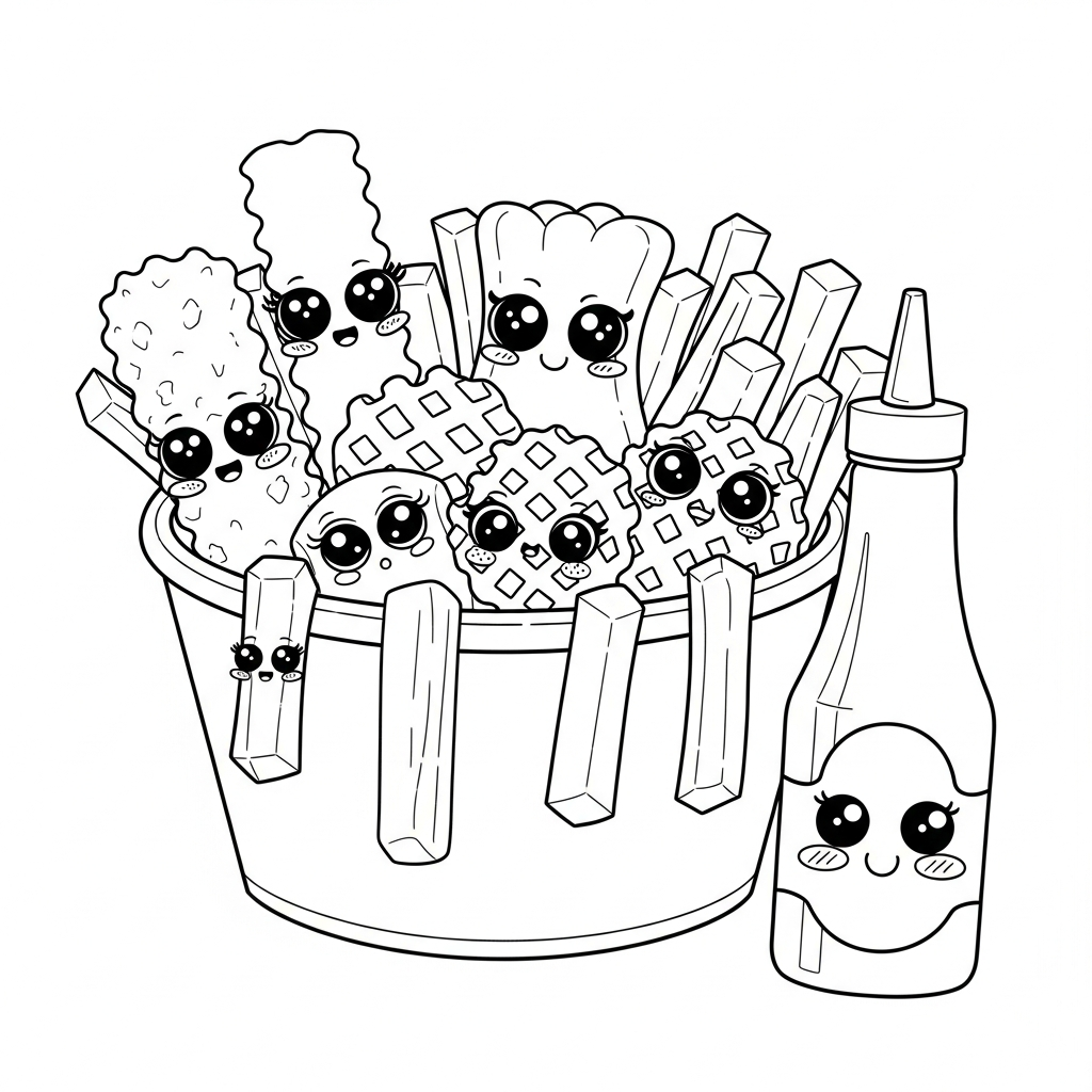 coloriage Frites updated à imprimer a4