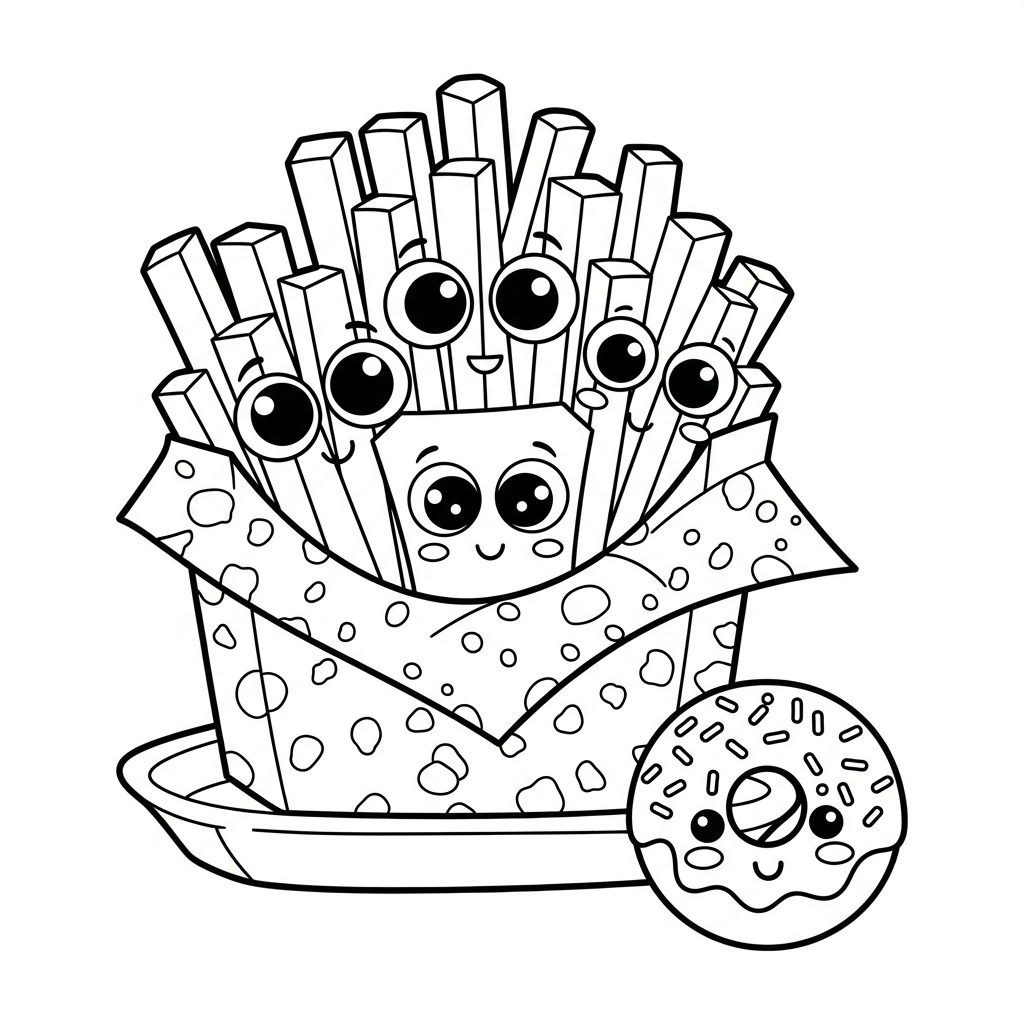 coloriage Frites updated pour enfant de 2 ans 2