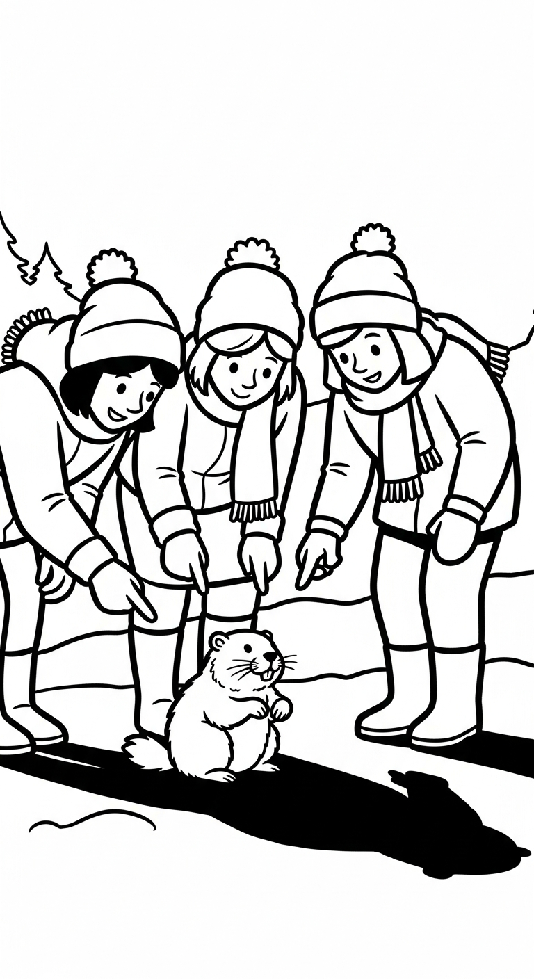 coloriage Jour de la Marmotte à imprimer pour enfant de 8 ans