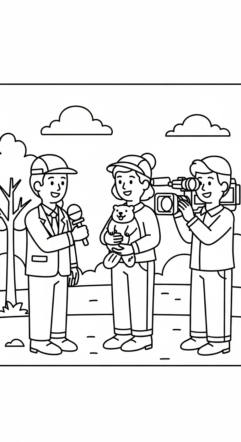 imprimer coloriage Jour de la Marmotte pour enfant 2