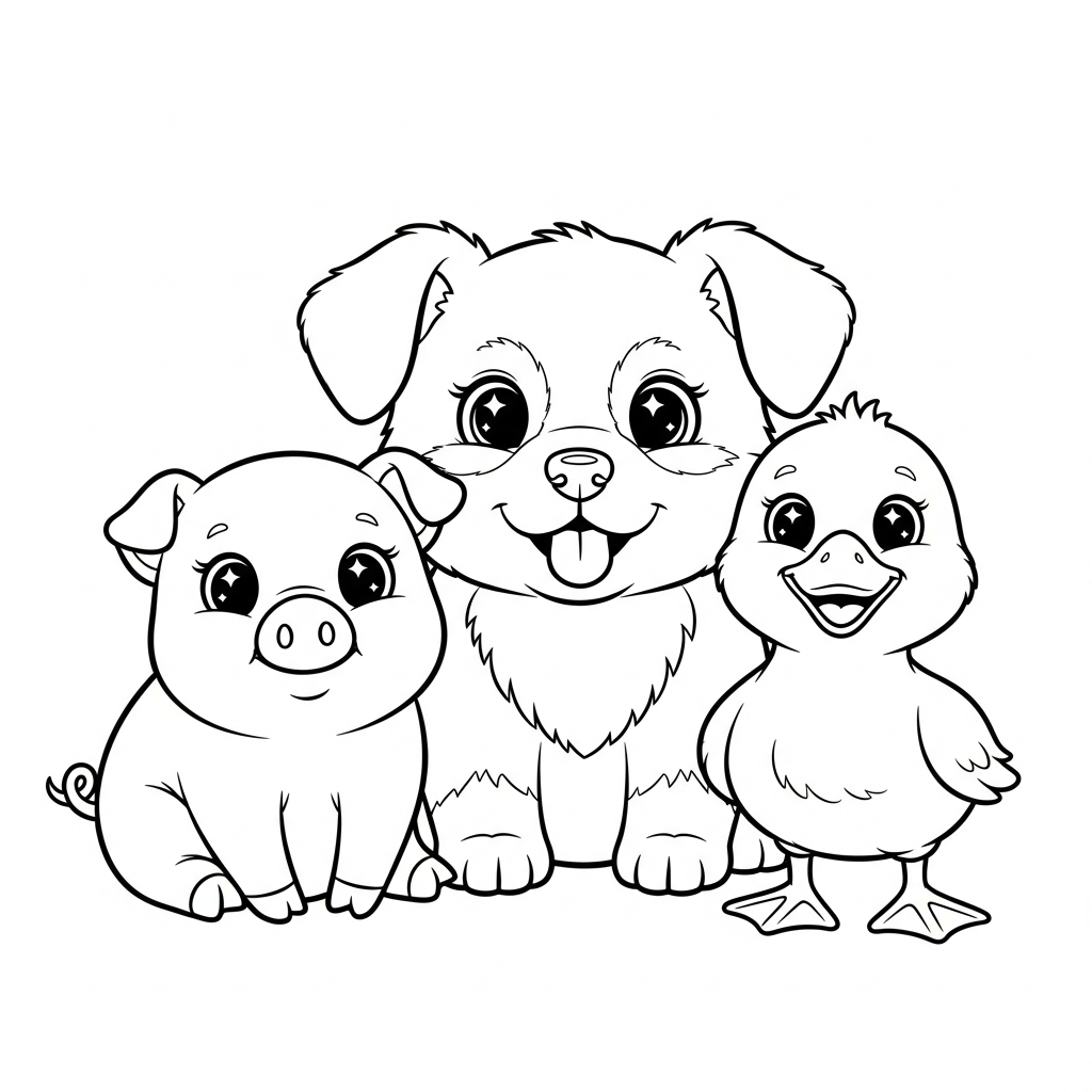 coloriage Kawaii Animaux updated pour enfant de 6 ans
