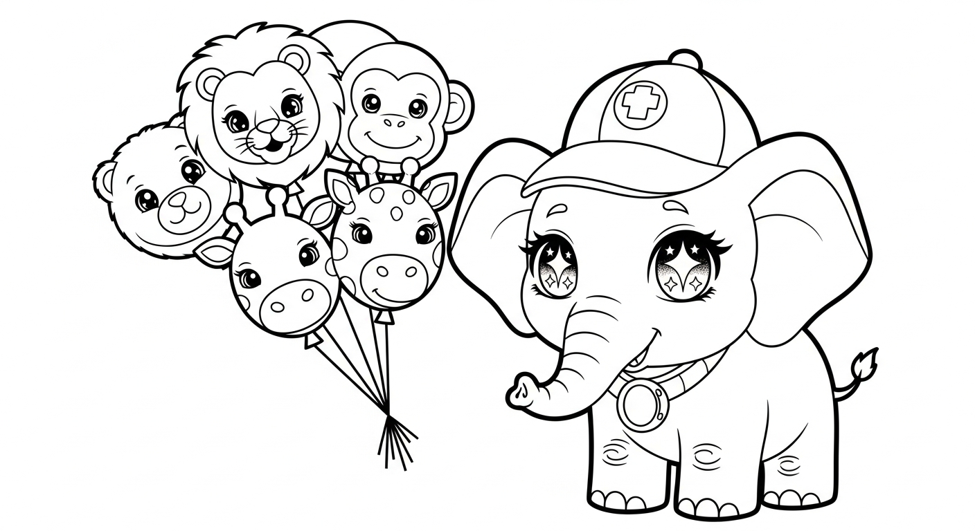 coloriage Kawaii Animaux updated gratuit pour enfants 1
