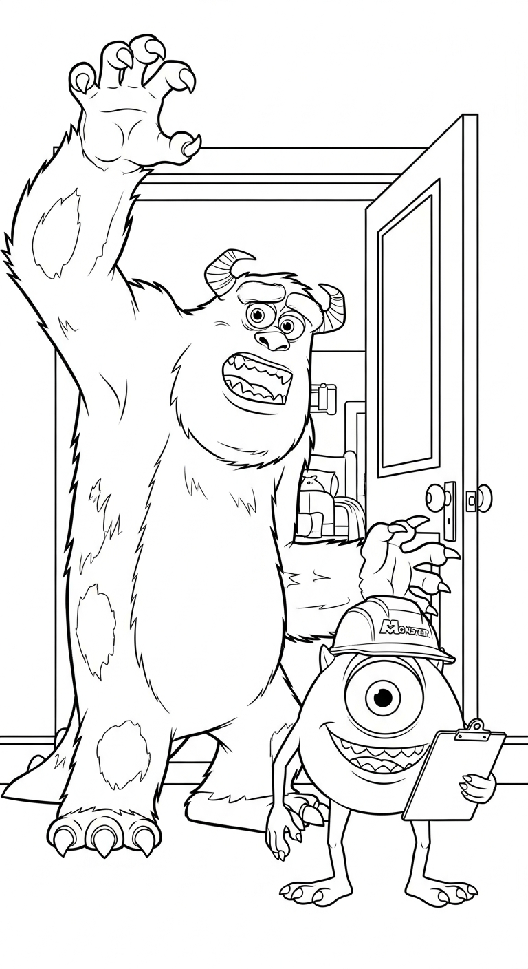 coloriage Monsters Inc et découpage à imprimer 3