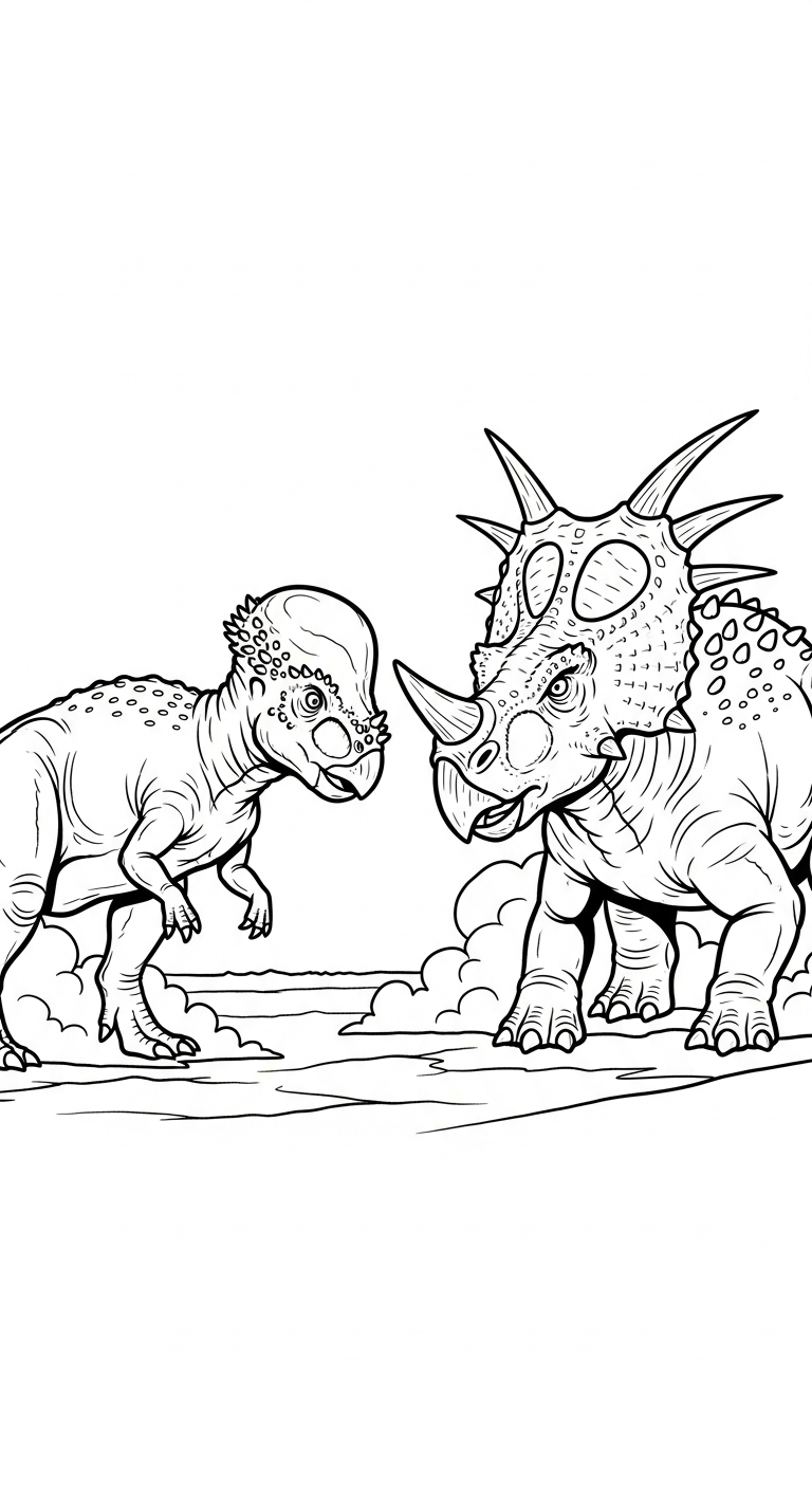 coloriage Pachycephalosaurus à imprimer pdf gratuit 1