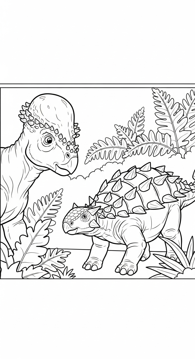 coloriage Pachycephalosaurus et decoupage 2