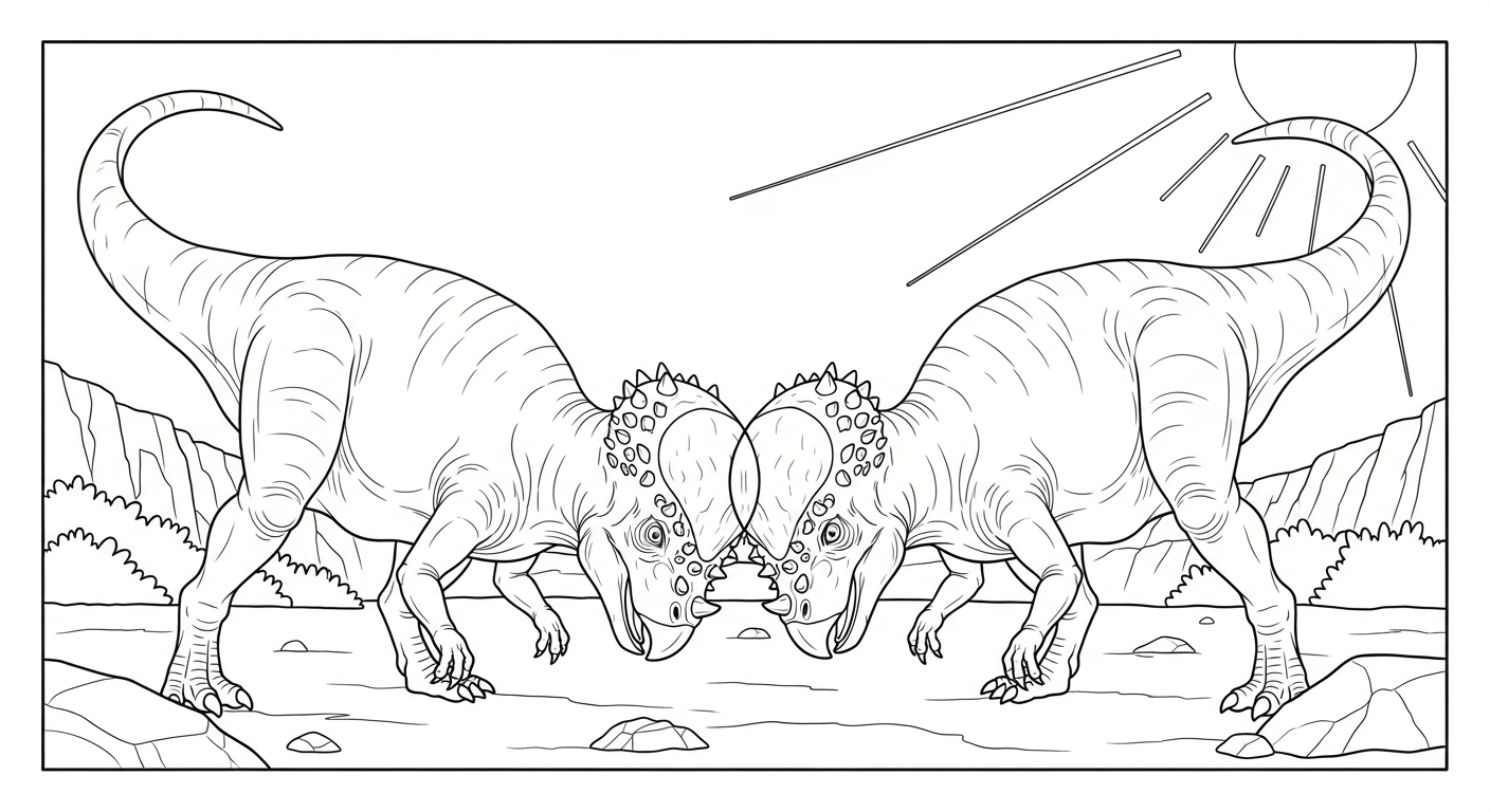 coloriage Pachycephalosaurus et decoupage a imprimer gratuit