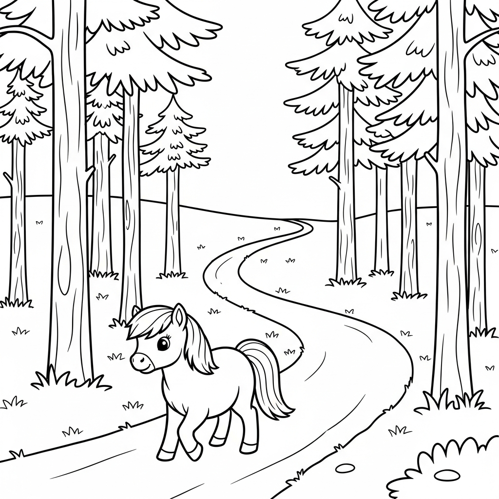 image pour coloriage Poney updated enfant