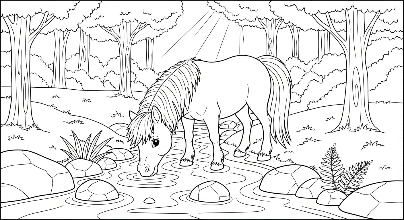 coloriage Poney updated à imprimer pour enfant de 2 ans