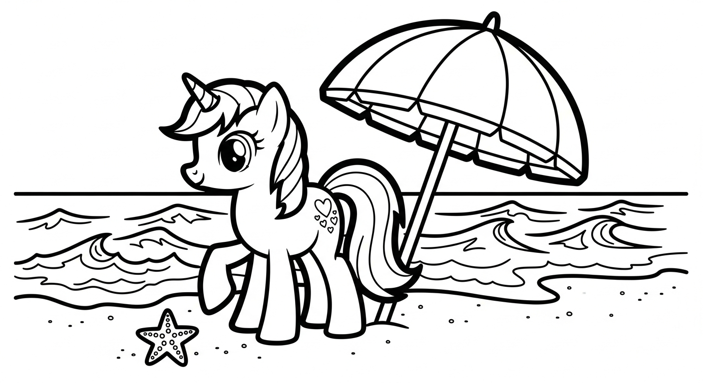 image de coloriage Poney updated pour enfant