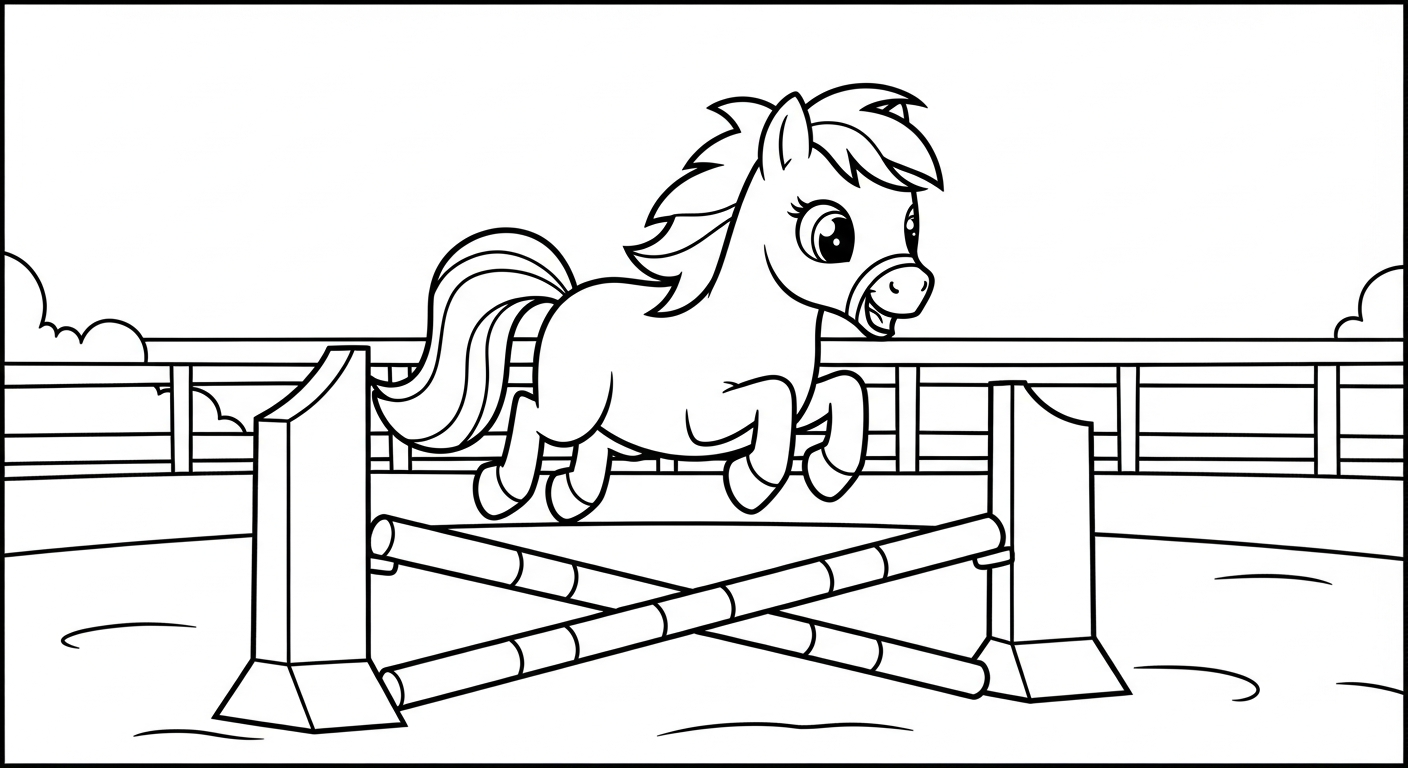 coloriage Poney updated de pour enfants 2