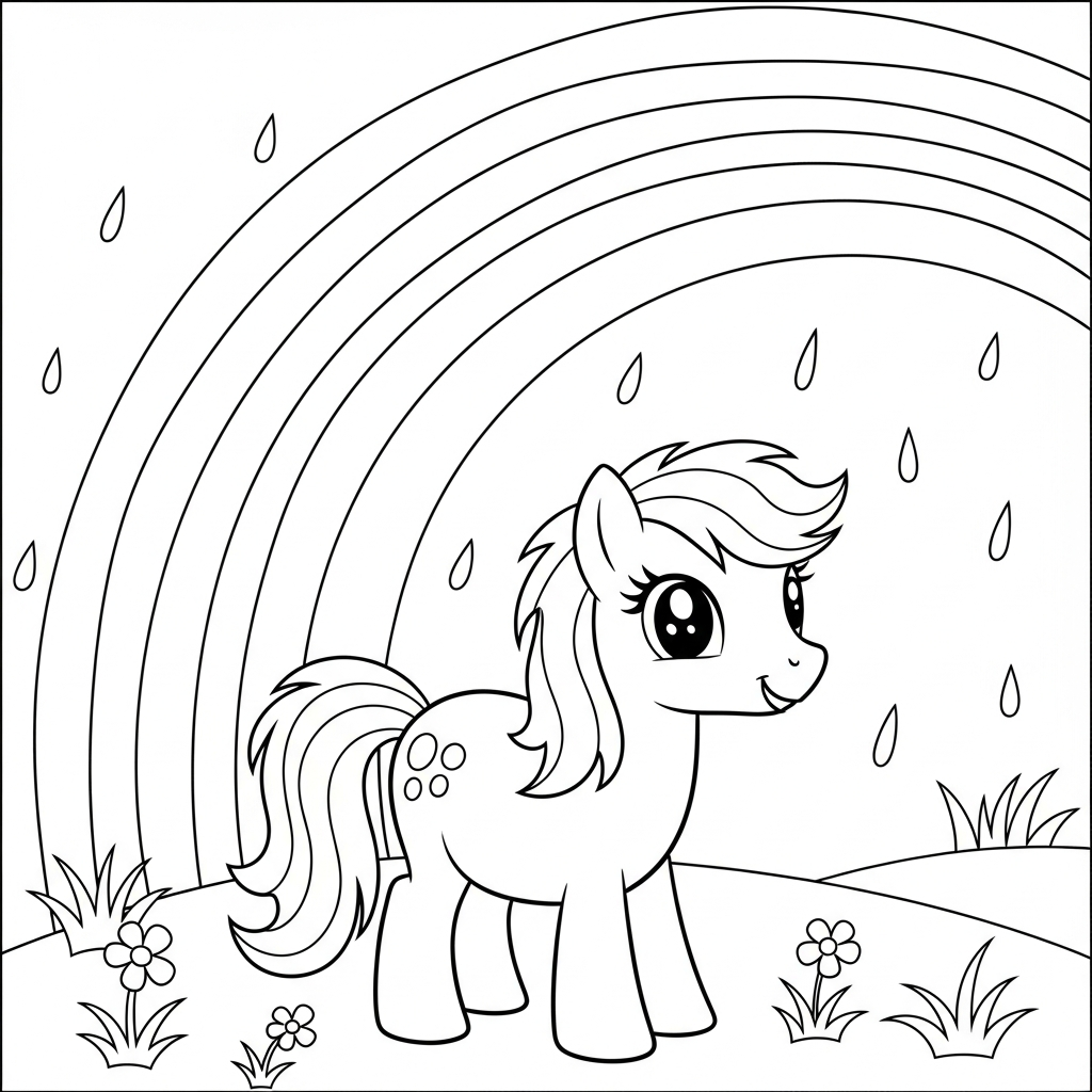 coloriage Poney updated pour enfant de 4 ans 1