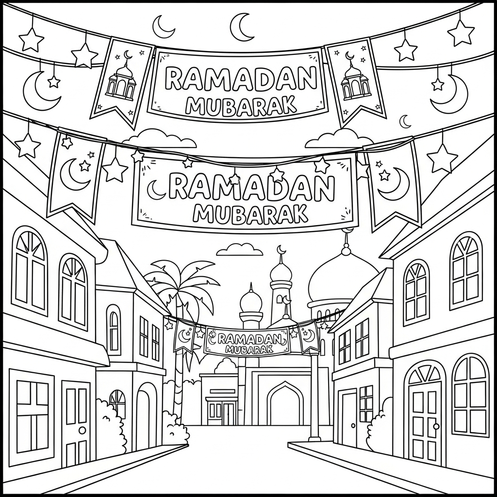 coloriage Ramadan updated a imprimer pour enfant de 4 ans