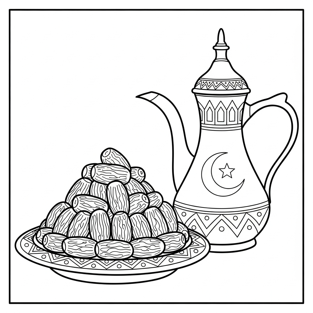 coloriage Ramadan updated pour enfants à imprimer