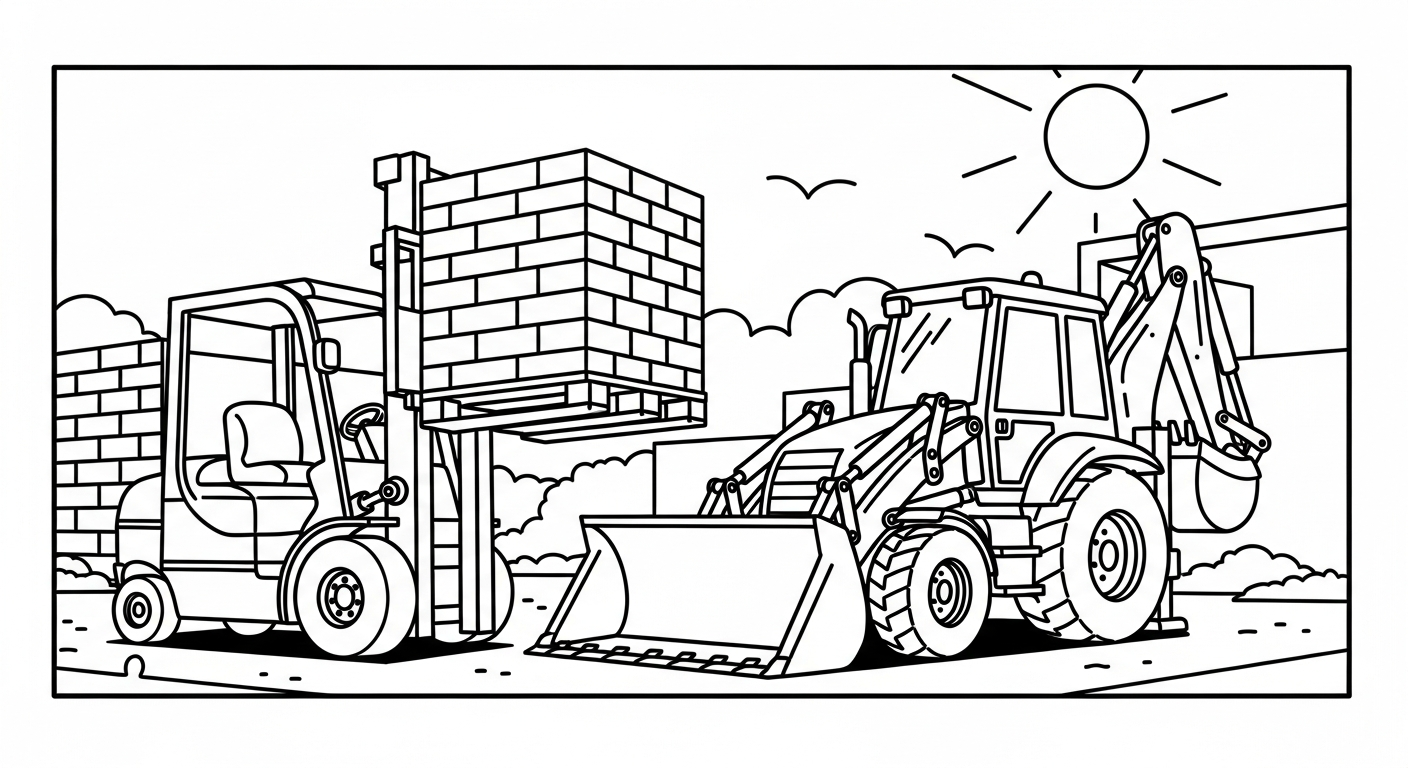 coloriage Tractopelle updated à imprimer pdf gratuit 4