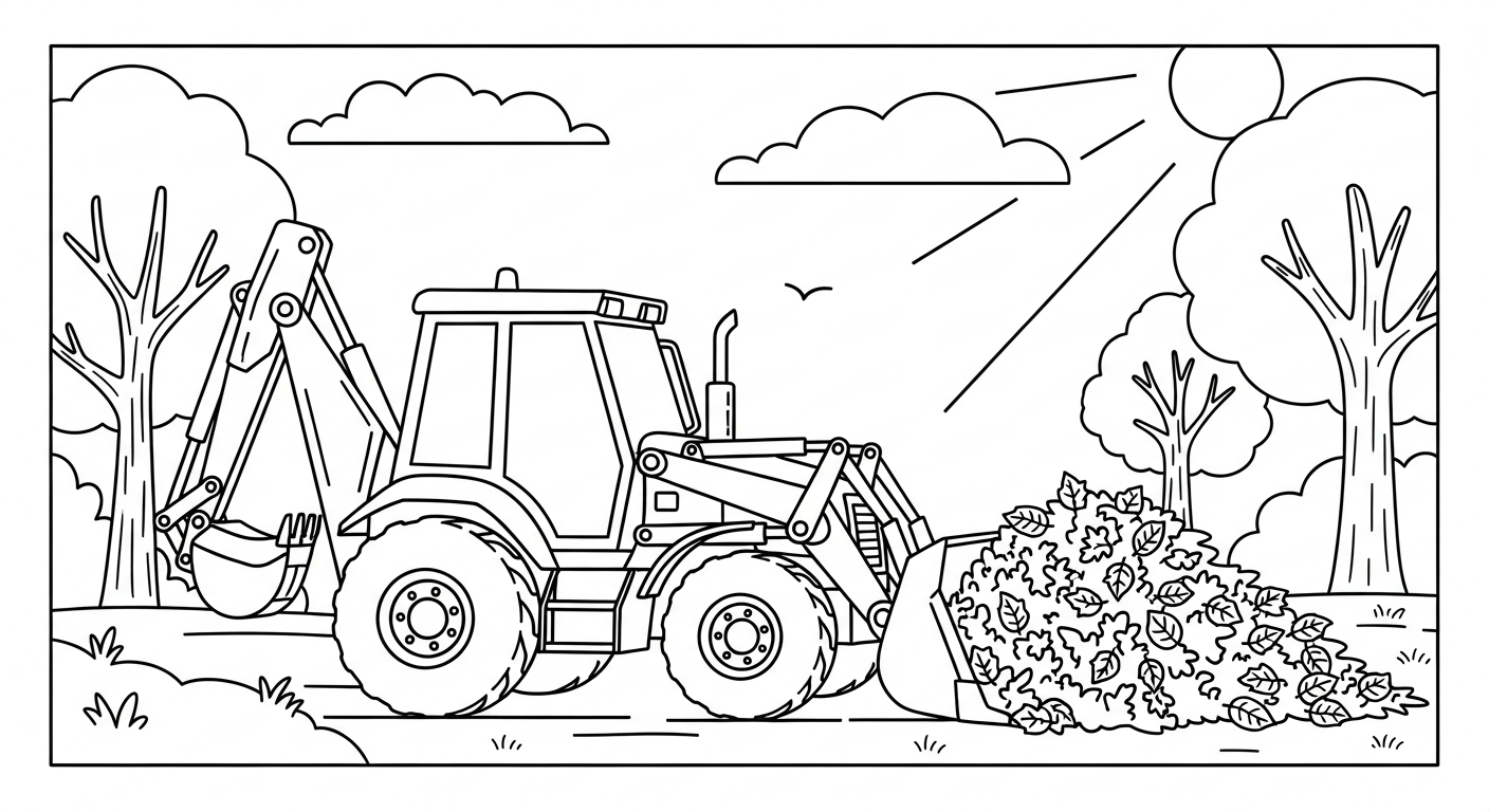 coloriage Tractopelle updated à imprimer pour enfant de 3 ans 2