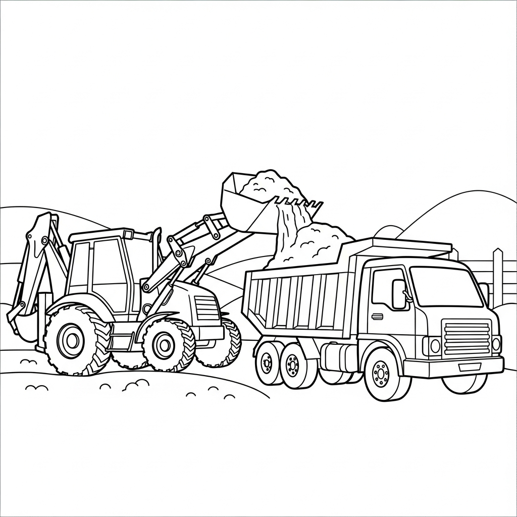 coloriage Tractopelle updated a colorier en ligne